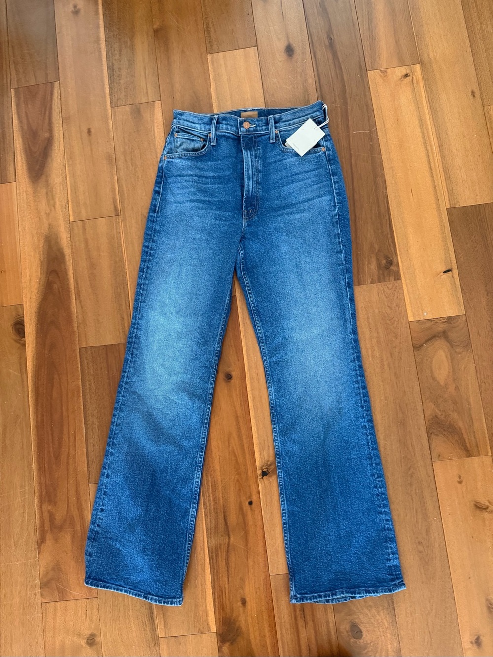 NWT Mother High Waisted Bookie Sneak Jeans in Knick Knack Paddy Wack - Picture 2 of 7